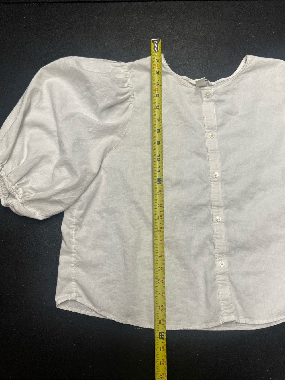 H&M White Linen Blend Button-Down Shirt